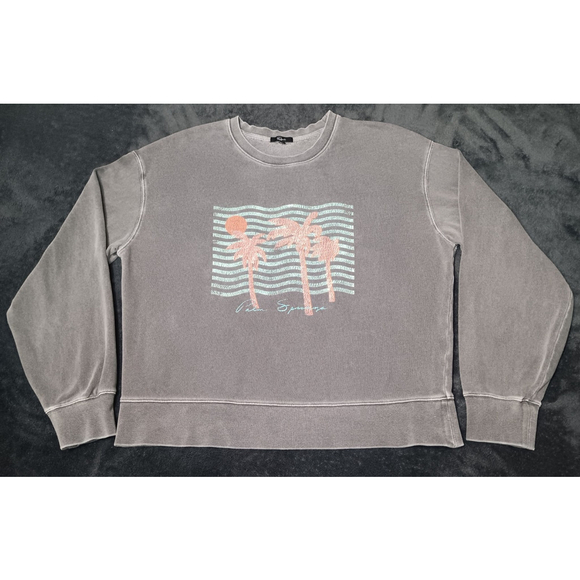 Rails Ramona Women's Large Sweatshirt Palm Spring Gray Terry Crewneck Relax Fit - Picture 10 of 12